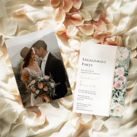 Dusty Rose Gold Sage Moderne Foto Engagement Party