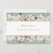 Dusty Rose Gold Sage Wedding Bridesmaid Vorschlag Einladung (Vorderseite)