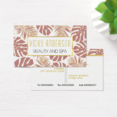 Dusty Rose, Gold tropische Blätter Visitenkarten (Schreibtisch)