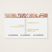 Dusty Rose, Gold tropische Blätter Visitenkarten (Rückseite)