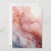 Dusty Rose, Grau und Silber Tinte Hochzeit Einladung (Rückseite)