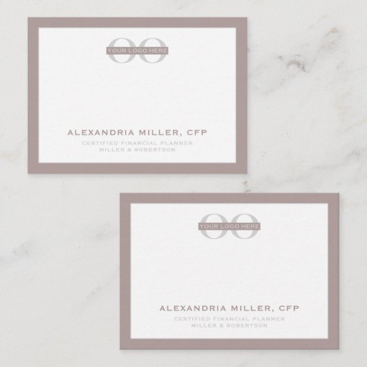 Dusty Rose Graues Firmenlogo auf zwei Seiten Mitteilungskarte (Vorne/Hinten)