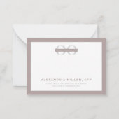 Dusty Rose Graues Firmenlogo auf zwei Seiten Mitteilungskarte (Rückseite)