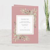 Dusty Rose Greenerity Foliage Wedding Programm (Rückseite)