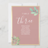 Dusty Rose Greenerity Hochzeitstabelle (Rückseite)