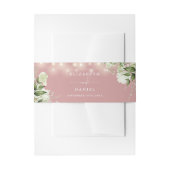 Dusty Rose Greenerity String Lights Wedding Einladungsbanderole (Vorderseite Beispiel)