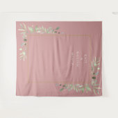 Dusty Rose Greenerity Wedding Foto Stand Hintergru Wandteppich (Vorderseite (Horizontal))