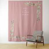 Dusty Rose Greenerity Wedding Foto Stand Hintergru Wandteppich (Beispiel)