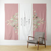 Dusty Rose Greenerity Wedding Foto Stand Hintergru Wandteppich (Beispiel (Horizontal))