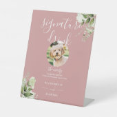 Dusty Rose Greenerity Wedding Pet Signature Drink Sockelschild (Vorderseite)