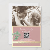 Dusty Rose Greenerity Wedding QR Einladung (Rückseite)
