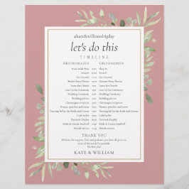 Dusty Rose Greenerity Wedding Zeitplan Timeline