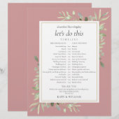 Dusty Rose Greenerity Wedding Zeitplan Timeline (Vorne/Hinten)