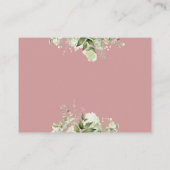 Dusty Rose Greenery Baby Shower Enclosure Card Begleitkarte (Rückseite)