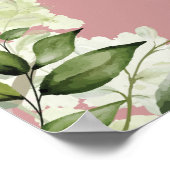 Dusty Rose Greenery Bloral Wedding Willkommenszeic Poster (Ecke)