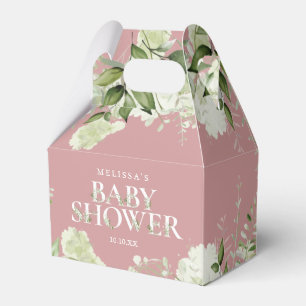 Dusty Rose Greenery Botanical Foliage Babydusche Geschenkschachtel