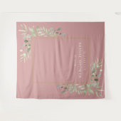 Dusty Rose Greenery Brautparty Foto Hintergrund Wandteppich (Vorderseite (Horizontal))