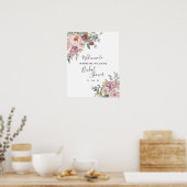 Dusty Rose Greenery Brautparty Willkommen Poster (Küche)