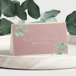 Dusty Rose Greenery Wedding Platzkarte