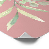 Dusty Rose Grüne Foto Feier des Lebenszeichen Poster (Ecke)