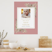 Dusty Rose Grüne Foto Feier des Lebenszeichen Poster (Küche)