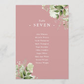 Dusty Rose Grünpflanzen Sitzplan Tischnummer (Vorderseite)