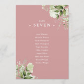 Dusty Rose Grünpflanzen Sitzplan Tischnummer (Vorderseite)