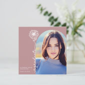 Dusty Rose Handgeschriebenes Blumenmuster Foto Abs Einladung (Stehend Vorderseite)