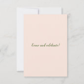 Dusty Rose Handgezeichnete Blumenmilch 16 Geburtst Einladung (Rückseite)