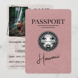 Dusty Rose Hawaii Passport Save the Date