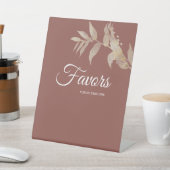 Dusty Rose Herbst Boho Gastgeschenke Hochzeiten Sockelschild (In SItu)