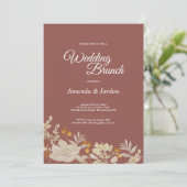 Dusty Rose Herbst Boho Wedding Brunch Einladung (Stehend Vorderseite)