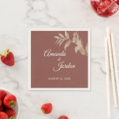 Dusty Rose Herbst Boho Wedding Cocktail Napkin Serviette (Beispiel)