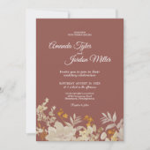 Dusty Rose Herbst Hochzeit Boho Einladung (Vorderseite)