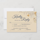 Dusty Rose Herbst Hochzeitsmahl Auswahl UAWG Ca RSVP Karte (Vorderseite)