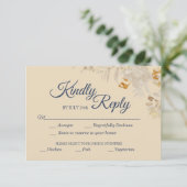 Dusty Rose Herbst Hochzeitsmahl Auswahl UAWG Ca RSVP Karte (Stehend Vorderseite)