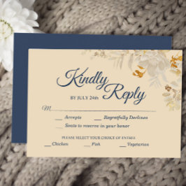 Dusty Rose Herbst Hochzeitsmahl Auswahl UAWG Ca RSVP Karte