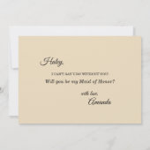 Dusty Rose Herbstboho Trauzeugin Vorschlag Card Einladung (Rückseite)