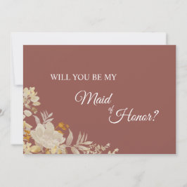 Dusty Rose Herbstboho Trauzeugin Vorschlag Card Einladung
