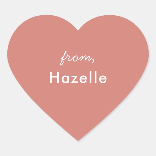 Dusty Rose Herzform Valentinaufkleber Herz-Aufkleber (Vorderseite)