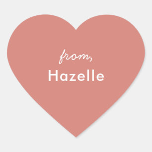 Dusty Rose Herzform Valentinaufkleber Herz-Aufkleber