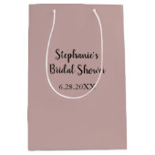 Dusty Rose Hochzeit Custom Light Pink Brautparty Mittlere Geschenktüte (Vorderseite)