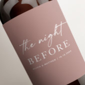 Dusty Rose Hochzeit Probe Dinner | Nacht vor Weinetikett