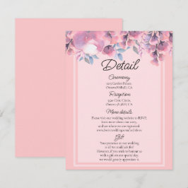 Dusty Rose Hochzeitsdetails Begleitkarte
