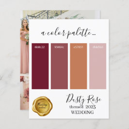Dusty Rose Hochzeitsfarben Palette Karte 2023