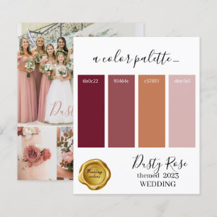 Dusty Rose Hochzeitsfarben Palette Karte 2023