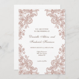 Dusty Rose Hochzeitsfeier Einladung