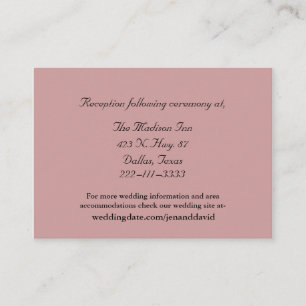 Dusty Rose Hochzeitskarten Begleitkarte