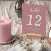 Dusty Rose Hochzeitskriptkalligrafie Einfach Rosa Tischnummer