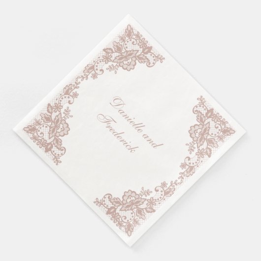 Dusty Rose Hochzeitspapiere Servietten (Ecke)